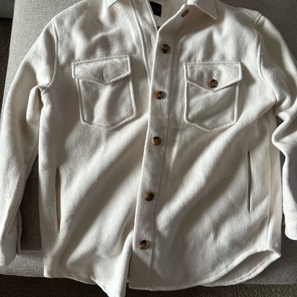 RDi Textured Knit Shirt Jacket In Solid Cream - Picture 3 of 6